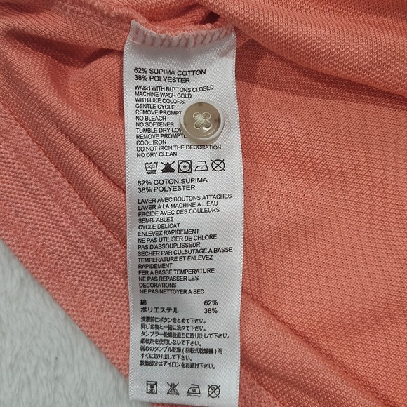 Tommy Bahama Polo Shirt Men's Salmon Coral Colored Cotton Blend Polo Size L - Picture 5 of 7